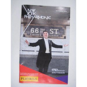 New York Philharmonic Stagebill September 2016 Gilbert Dvorak Lincoln Center